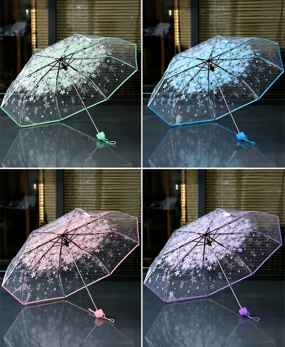 এলিগ্যান্ট লুক ছাতা ফর লেডিস (র‍্যান্ডম কালার) | Transparent Umbrella for Ladies