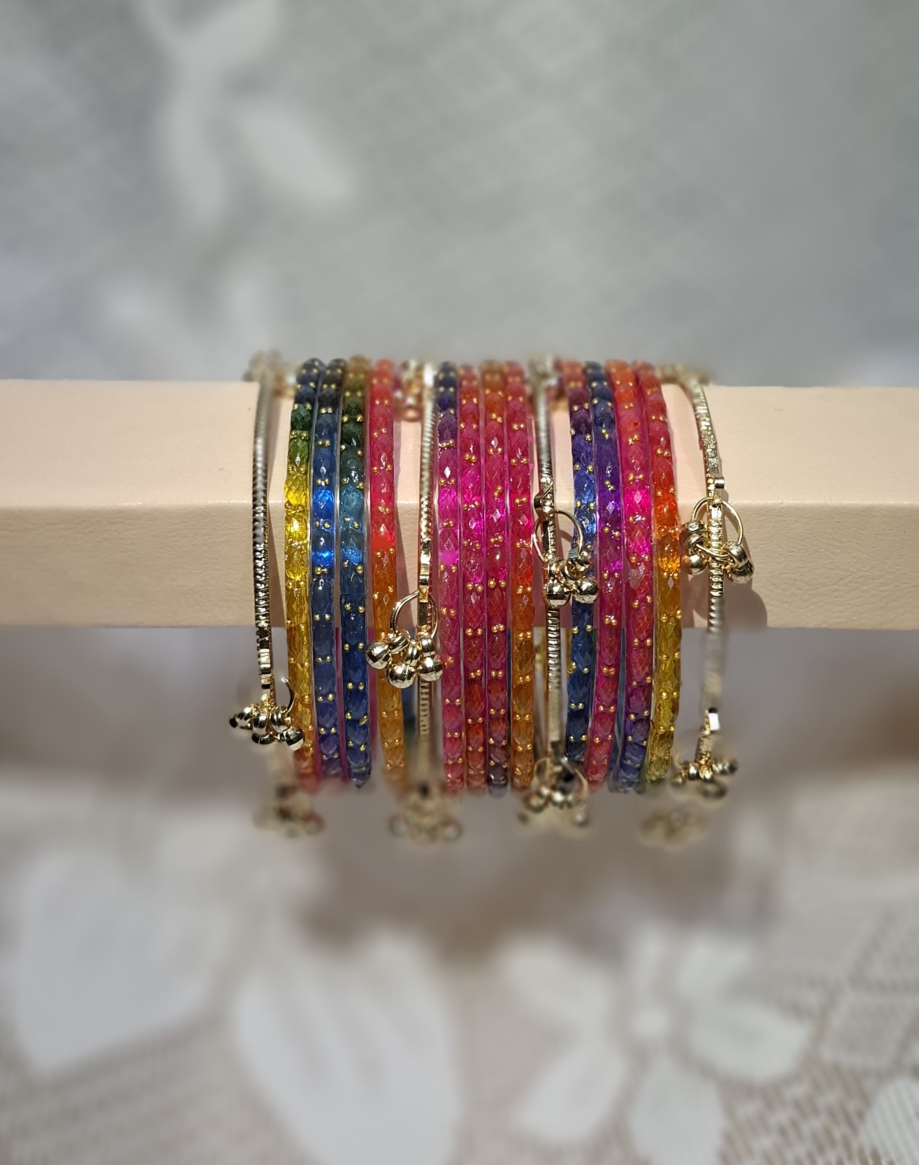 Premium 16Pcs Bangle Set (1 Dozen Raindrup & 4Pcs Kashmir)