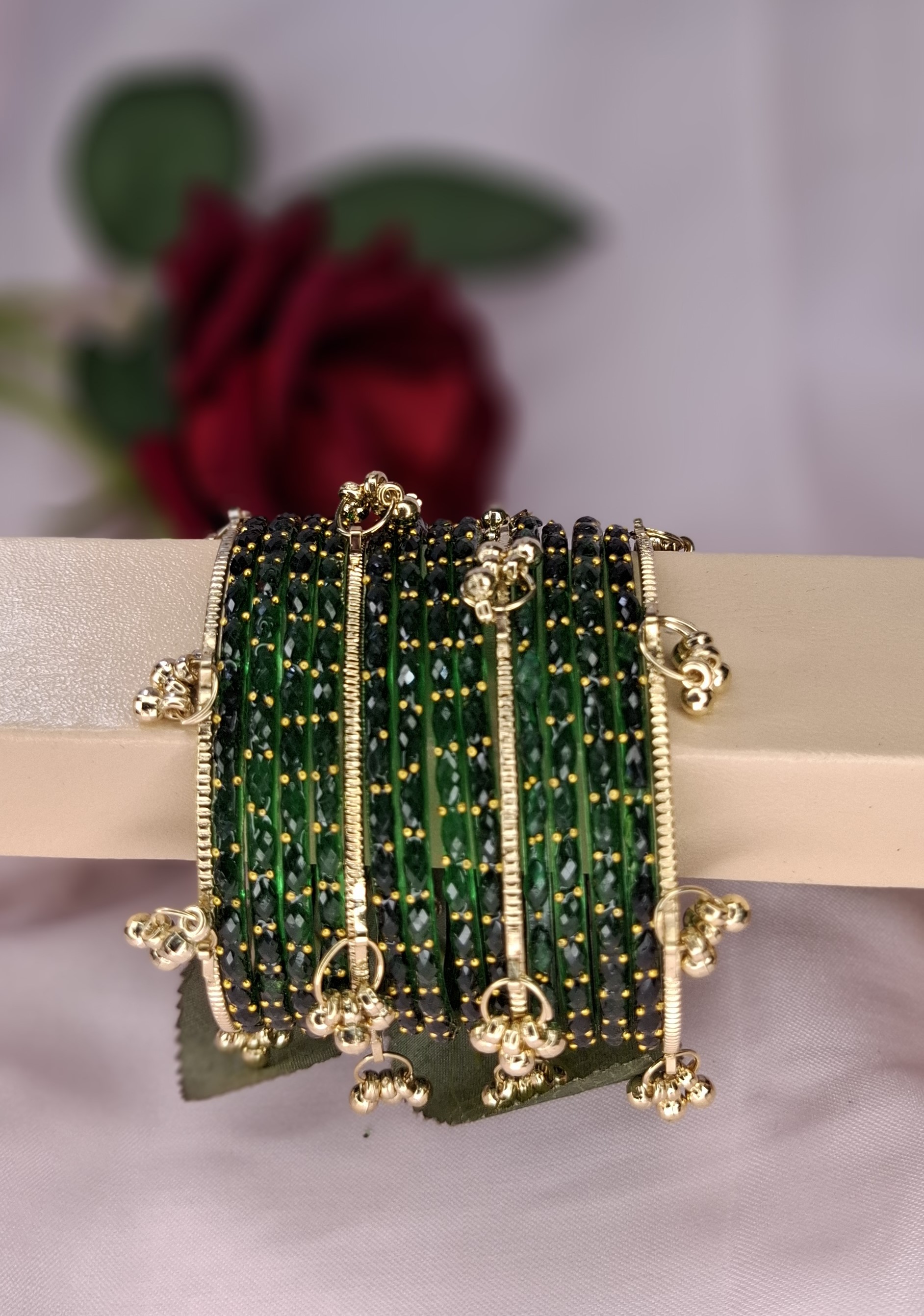 Premium 16Pcs Bangle Set (1 Dozen Raindrup & 4Pcs Kashmir)