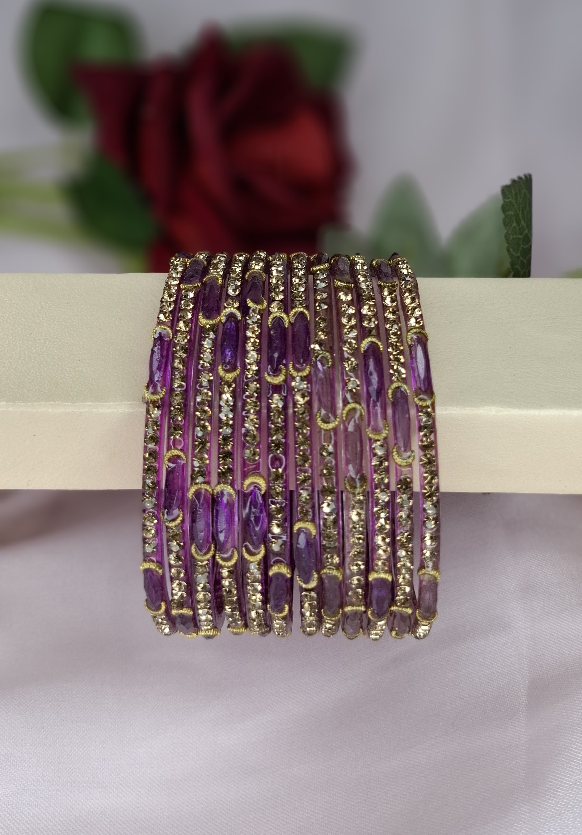 Exclusive 1 Dozen Dadi Ma Festive Glass Bangles